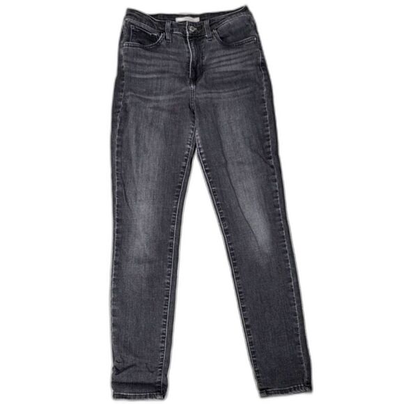 Levi's 721 High Rise Skinny Vintage Wash Black Jeans Size 28 - Picture 1 of 10